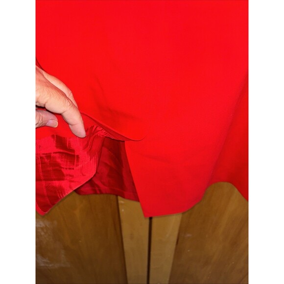 Escada Two Piece Skirt Suit Set Short Sleeve Blazer Women 40 42 M Red Wool Zip - Picture 12 of 16